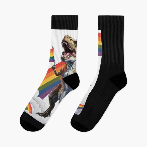 Item preview, T Rex Dinosaur Rainbows LGBT Gay Pride Flag designed and sold by angolinnArt.