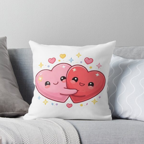 Item preview, Heart Valentines Day Cute Couple Hug Love Relationship Pink Red Kawaii Cute Cartoon Animated Character designed and sold by SamiraArts.