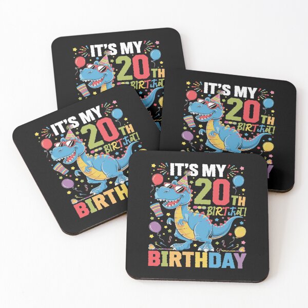 Item preview, 20th Birthday Boys 20yr 19 Year Old Dinosaur T-Rex  designed and sold by joyouartArt.