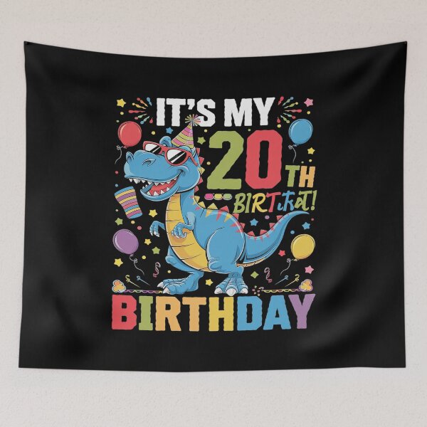 Item preview, 20th Birthday Boys 20yr 19 Year Old Dinosaur T-Rex  designed and sold by joyouartArt.