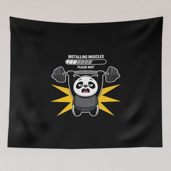 Item preview, Panda Installing Muscles Please Wait Gym Fitness designed and sold by FaithAbbott.