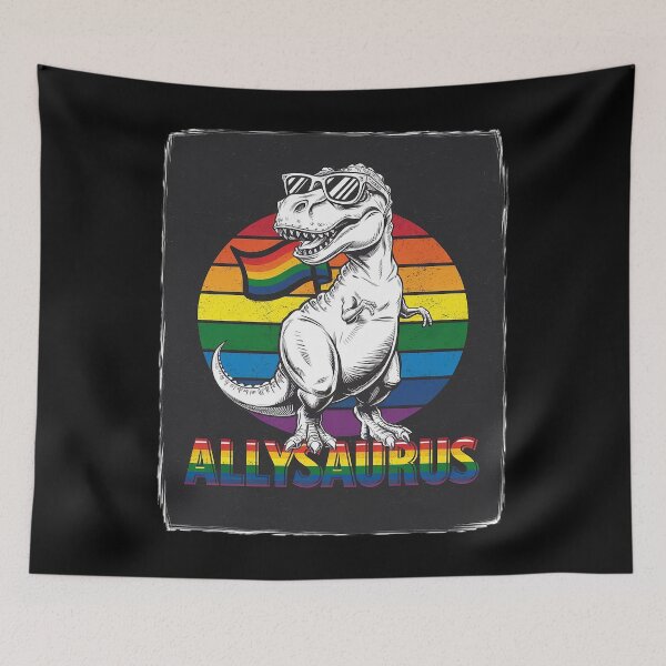 Item preview, Womens Allysaurus LGBT Dinosaur Rainbow Flag Ally LGBT Pride  designed and sold by angolinnArt.