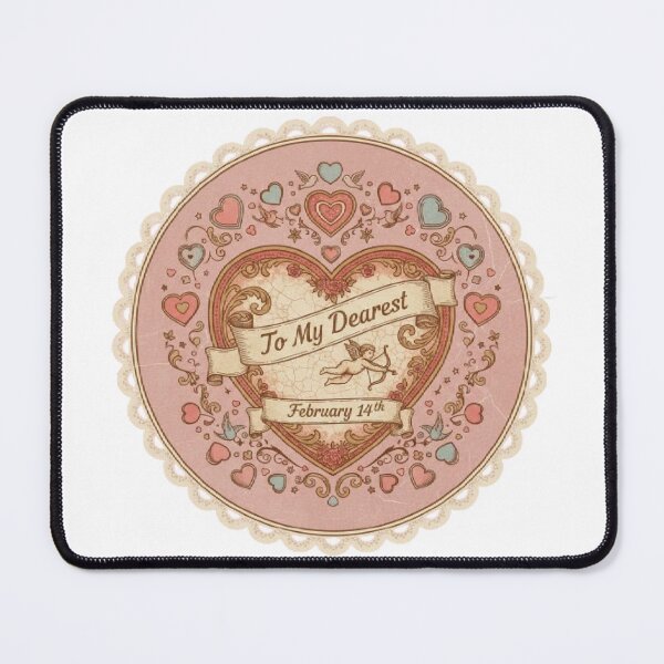 Item preview, Vintage Heart Design Valentines Angel Pink Love Couple Heart Red designed and sold by SamiraArts.