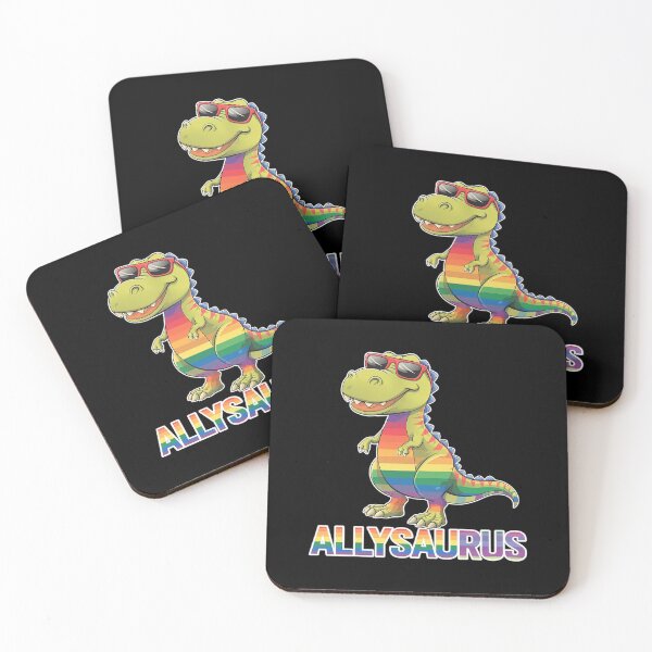 Item preview, Allysaurus dinosaur in rainbow flag for ally LGBT pride  designed and sold by joyouartArt.