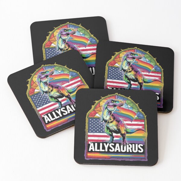 Item preview, Allysaurus dinosaur in rainbow flag for ally LGBT pride7  designed and sold by joyouartArt.
