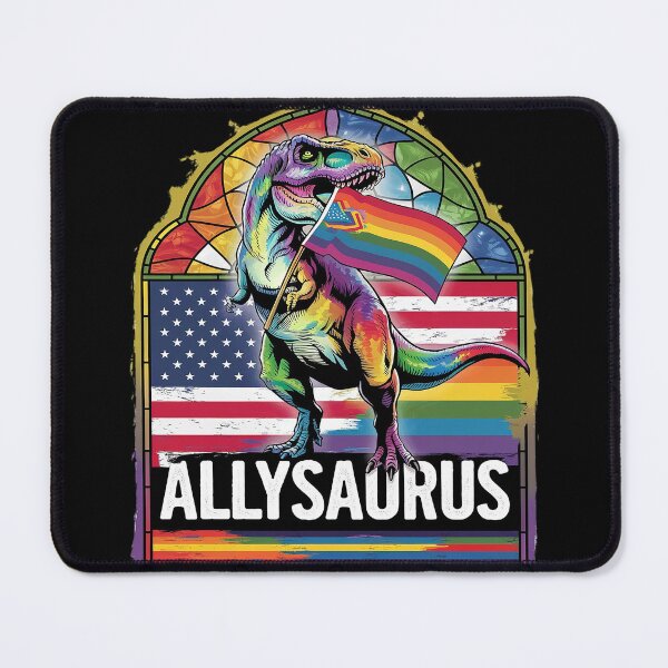Item preview, Allysaurus dinosaur in rainbow flag for ally LGBT pride7  designed and sold by joyouartArt.