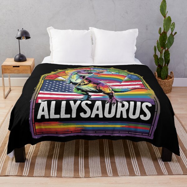Item preview, Allysaurus dinosaur in rainbow flag for ally LGBT pride7 designed and sold by joyouartArt.