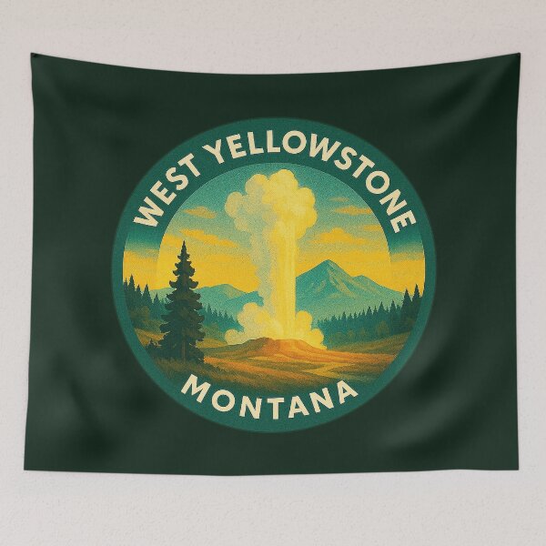 Item preview, West Yellowstone Montana USA Vintage Travel  designed and sold by Thistle-TShop.