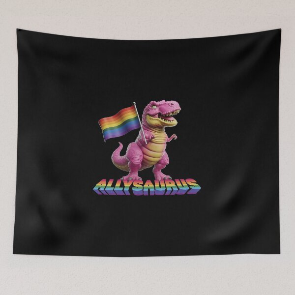 Item preview, Allysaurus LGBT Ally Cartoon Dinosaur T Rex LGBTQ Flag  designed and sold by DigitaldeligArt.