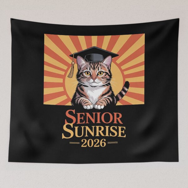 Item preview, Last First Day Senior Sunrise 2026 Graduation Cat designed and sold by angolinnArt.