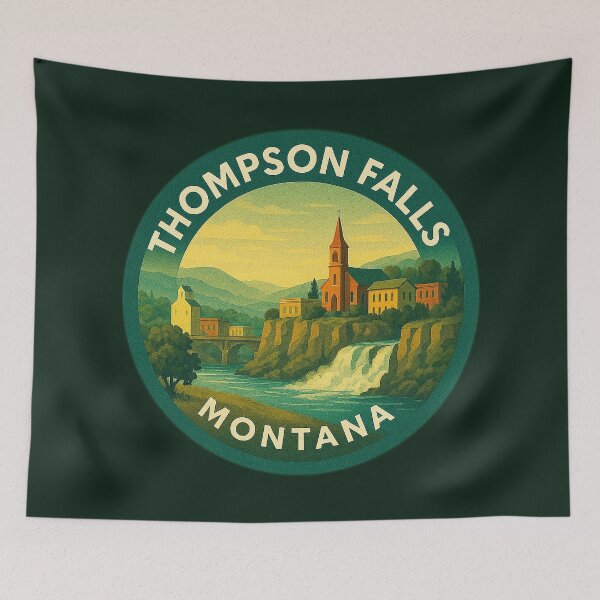 Item preview, Thompson Falls Montana USA Vintage Travel  designed and sold by Thistle-TShop.
