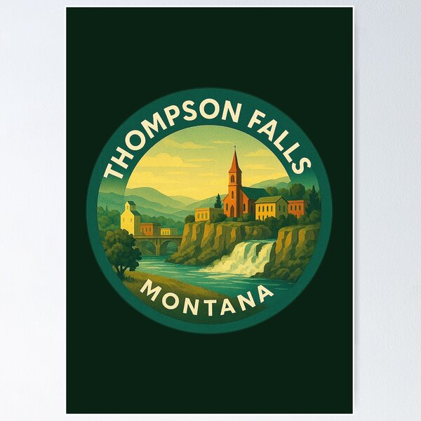 Item preview, Thompson Falls Montana USA Vintage Travel  designed and sold by Thistle-TShop.