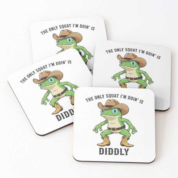 Item preview, The Only Squat I'm Doin' Is Diddly - Funny Cowboy Frog designed and sold by MotivaChic.