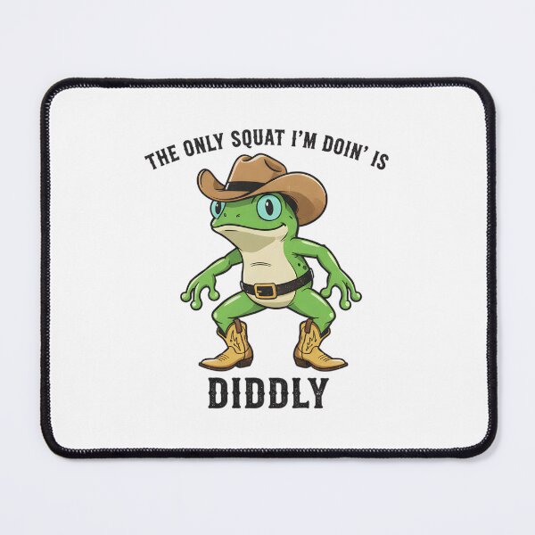 Item preview, The Only Squat I'm Doin' Is Diddly - Funny Cowboy Frog designed and sold by MotivaChic.