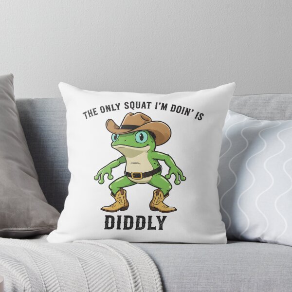 Item preview, The Only Squat I'm Doin' Is Diddly - Funny Cowboy Frog designed and sold by MotivaChic.
