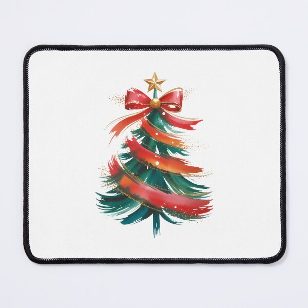 Item preview, Preppy Christmas Tree Hot Red Coquette Bow Gold Festive Ornament Art Holiday designed and sold by FaithAbbott.