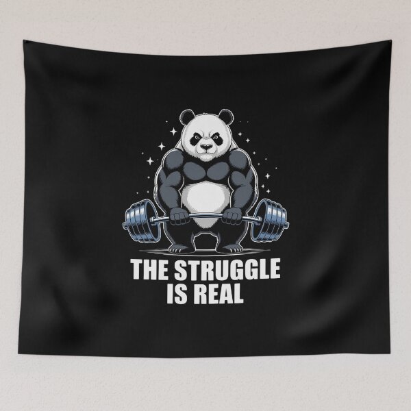 Item preview, Panda The Struggle Is Real Weightlifting Fitness Gym designed and sold by FaithAbbott.