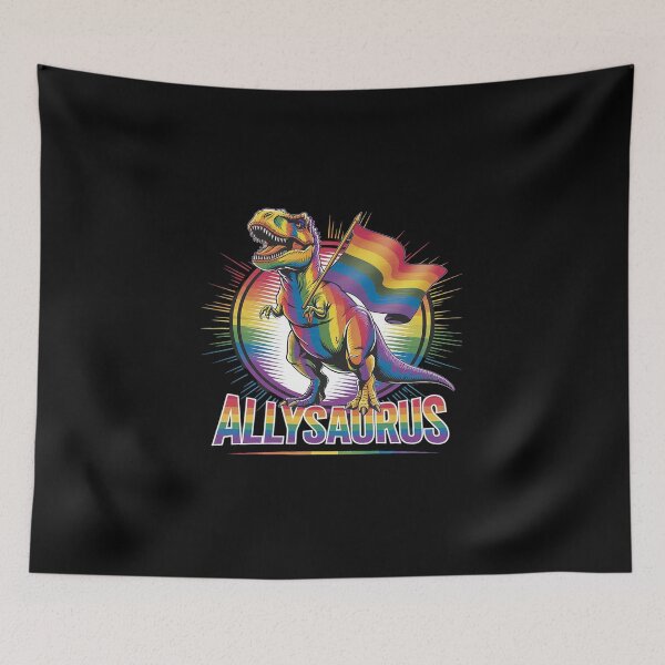 Item preview, Allysaurus Lgbt Pride Month Dinosaur Rainbow Flag Lesbian  designed and sold by DigitaldeligArt.