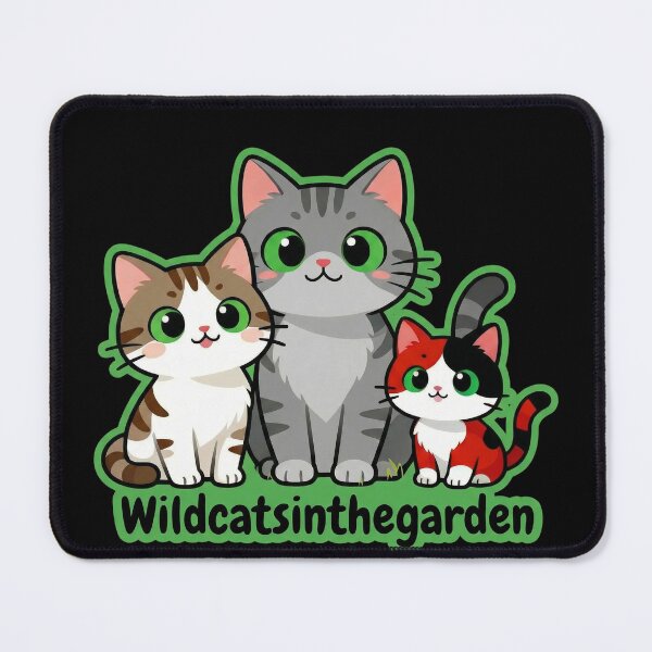 Item preview, Wildcatsinthegarden – Three Rescued Cats Logo Black version designed and sold by DesignFrabu.