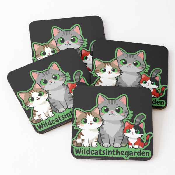 Item preview,  Wildcatsinthegarden – Three Rescued Cats Logo Black version designed and sold by DesignFrabu.