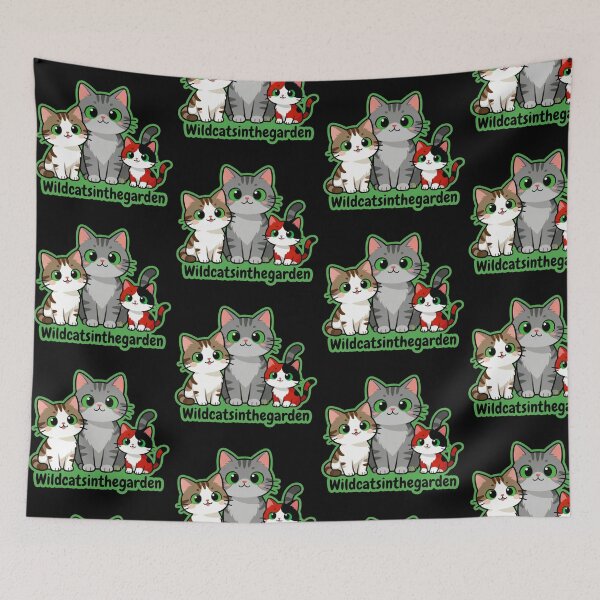 Item preview,  Wildcatsinthegarden – Three Rescued Cats Logo Black version designed and sold by DesignFrabu.
