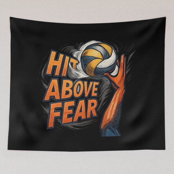 Item preview, Hit Above Fear - Volleyball Spike Power Poster designed and sold by MKreative Studio.