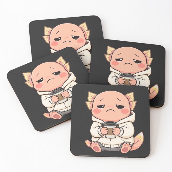 Item preview, Coffee Lover Axolotl – Cozy Daily Life Humor Illustration designed and sold by ColorSplash123.
