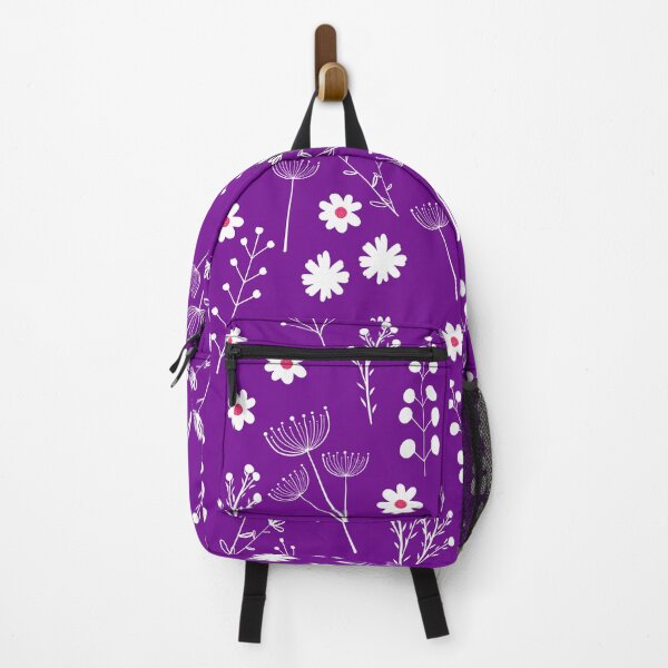 Item preview, Minimalist White Flowers and Stems on Vibrant Purple designed and sold by NUSUSDREAM.
