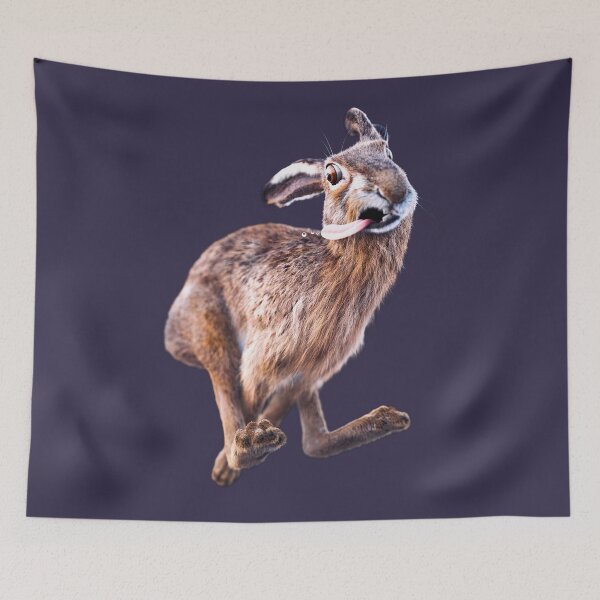Item preview, Playful Hare Portrait – Funny Realistic Wildlife Art designed and sold by Massimo Righi.