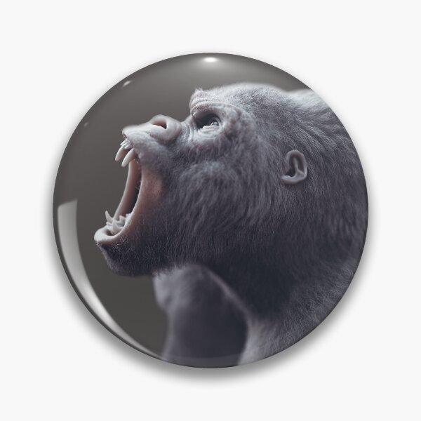 Artikelvorschau, Hyperrealistischer brüllender Gorilla – Dramatische filmische Tierdarstellung entworfen und verkauft von Massimo Righi.