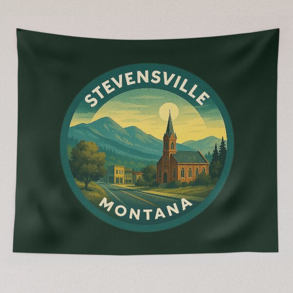 Item preview, Stevensville Montana USA Vintage Travel  designed and sold by Thistle-TShop.