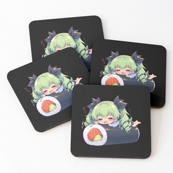 Item preview, Sleepy Anchovy Girls Und Panzer Chibi Sushi Anime Girl designed and sold by CarlosBender.
