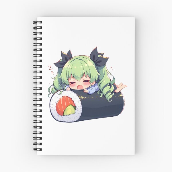 Item preview, Sleepy Anchovy Girls Und Panzer Chibi Sushi Anime Girl designed and sold by CarlosBender.