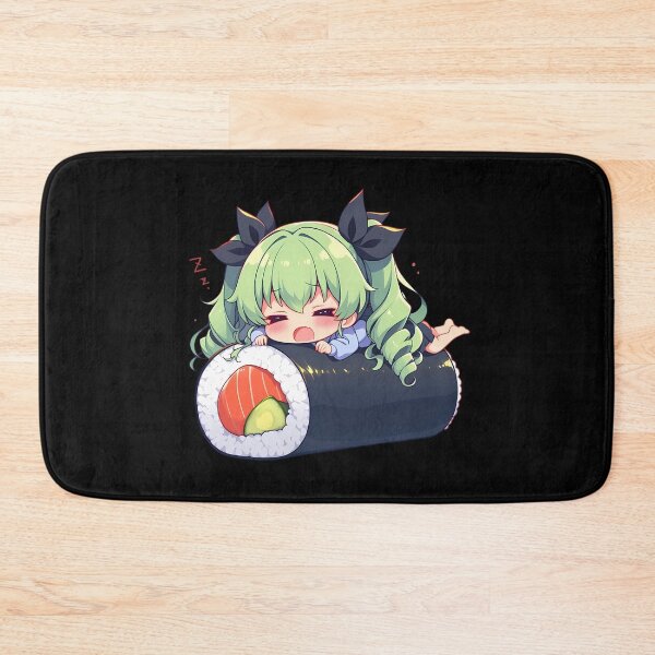 Item preview, Sleepy Anchovy Girls Und Panzer Chibi Sushi Anime Girl designed and sold by CarlosBender.