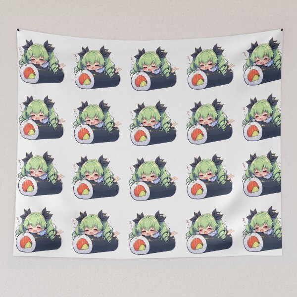 Item preview, Sleepy Anchovy Girls Und Panzer Chibi Sushi Anime Girl designed and sold by CarlosBender.