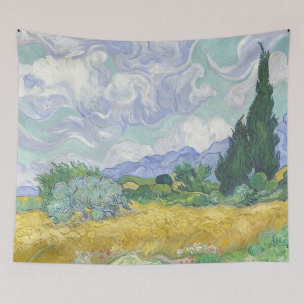 Item preview, Wheat field with cypress trees designed and sold by SharonTheFirst.