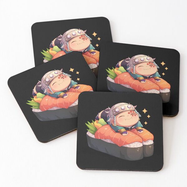Item preview, Tengen Uzui Demon Slayer Chibi Sushi Sparkling Kawaii Art designed and sold by CarlosBender.