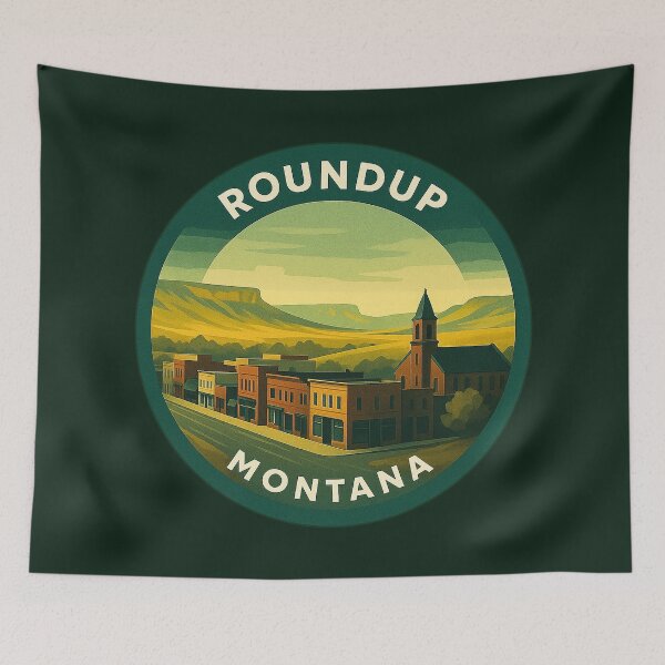 Item preview, Roundup Montana USA Vintage Travel  designed and sold by Thistle-TShop.