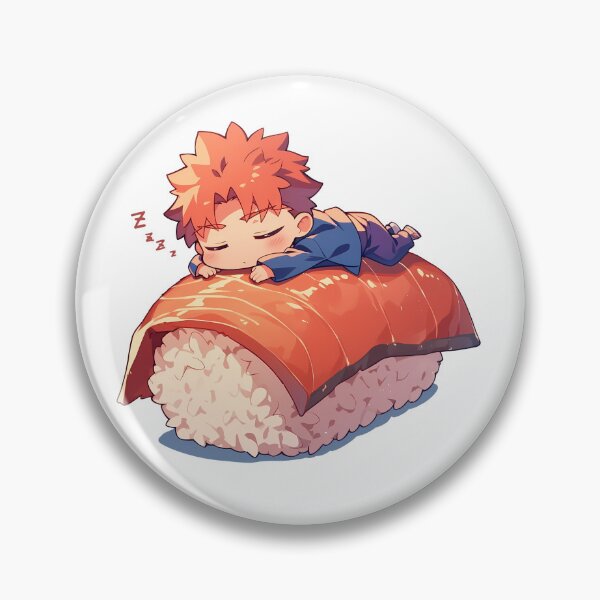 Item preview, Shirou Emiya Fate Stay Night Anime Kawaii Chibi Sushi Roll designed and sold by CarlosBender.