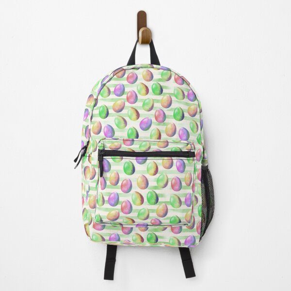 Item preview, Colorful Easter Egg Pattern Horizontal Stripes Background designed and sold by UnhingedBird.