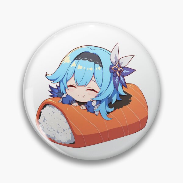 Item preview, Game Eula Genshin Impact Cute Chibi Sushi Kawaii Blue Hair Anime Girl designed and sold by CarlosBender.