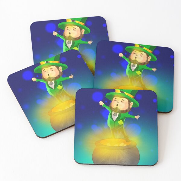 Item preview, leprechaun on Blue  designed and sold by Digital Attic 95.
