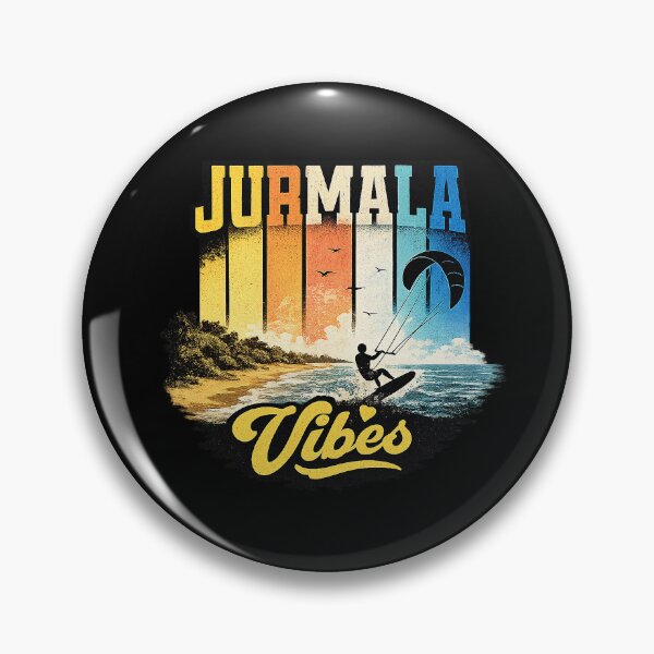 Item preview, Jurmala Vibes – Retro Beach Kitesurf Silhouette designed and sold by YooriDare.