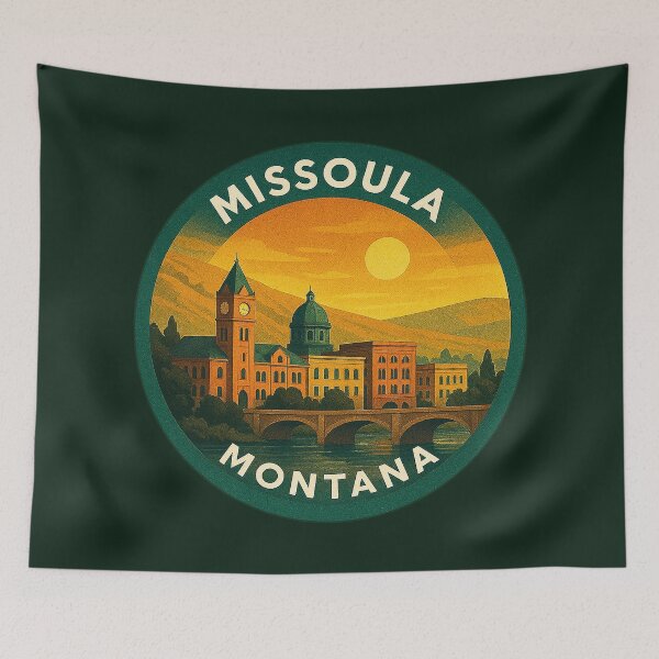 Item preview, Missoula Montana USA Vintage Travel  designed and sold by Thistle-TShop.
