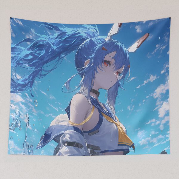 Item preview, Ayanami Azur Lane Anime Girl Waifu Ocean Warrior Blue Sky Dynamic Sea Aesthetic designed and sold by CarlosBender.