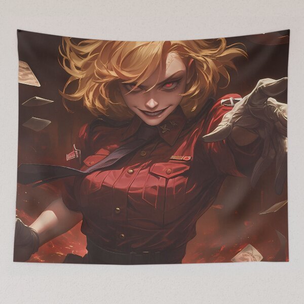 Item preview, Seras Victoria Hellsing Anime Girl Waifu Fiery Dark Battle Energy Scene designed and sold by CarlosBender.