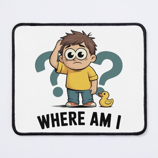 Item preview, Where Am I? Cute Confused Cartoon designed and sold by MonkiFlipp.