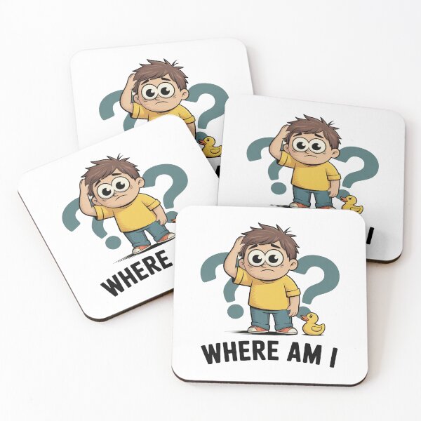 Item preview, Where Am I? Cute Confused Cartoon designed and sold by MonkiFlipp.