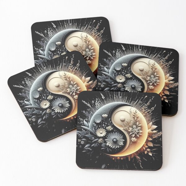 Item preview, Floral Yin Yang – Elegant Balance of Nature designed and sold by AmetistLight.