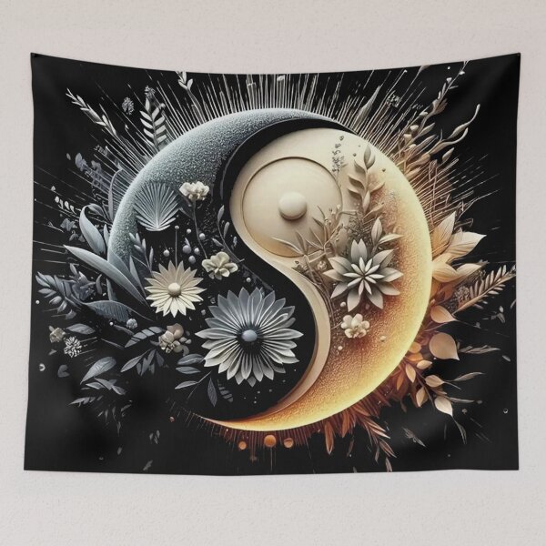 Item preview, Floral Yin Yang – Elegant Balance of Nature designed and sold by AmetistLight.